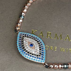 Karma and Luck Spirit Warden - Hematite Evil Eye Charm Bracelet NEW